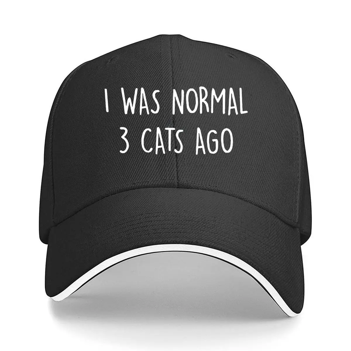 I Was Normal 3 Cats Ago Humorous Cat Lover Hip Hop hat Fashion Outdoor Sports Sandwich Baseball Cap
