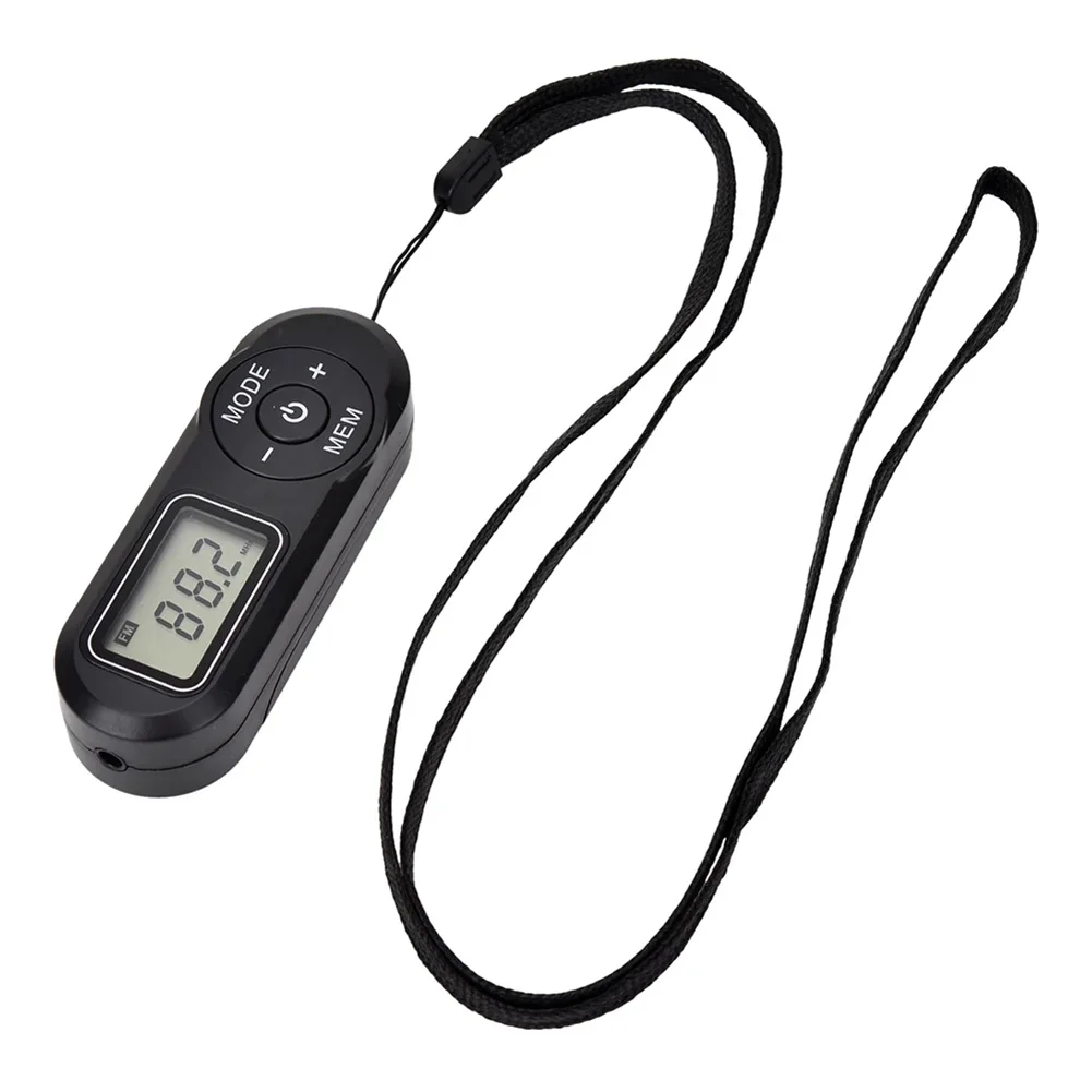 Digital Pocket Fm Radio Fm 64-108Mhz Portable Fm Radio Receiver With Lcd Display Neck Lanyard 3.5Mm Replace Headphones