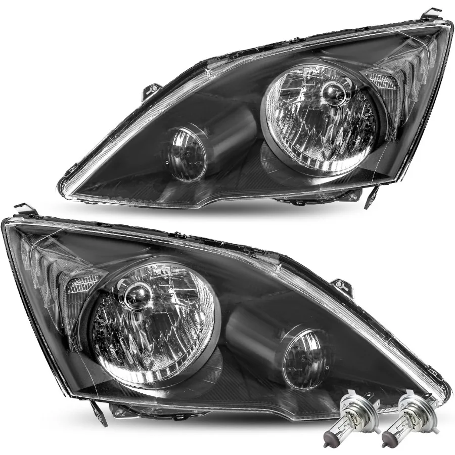 

Замена фары в сборе для Honda CR-V 07-11 годов, черный корпус со стороны водителя и пассажира, прозрачный отражатель (лампа в комплекте)