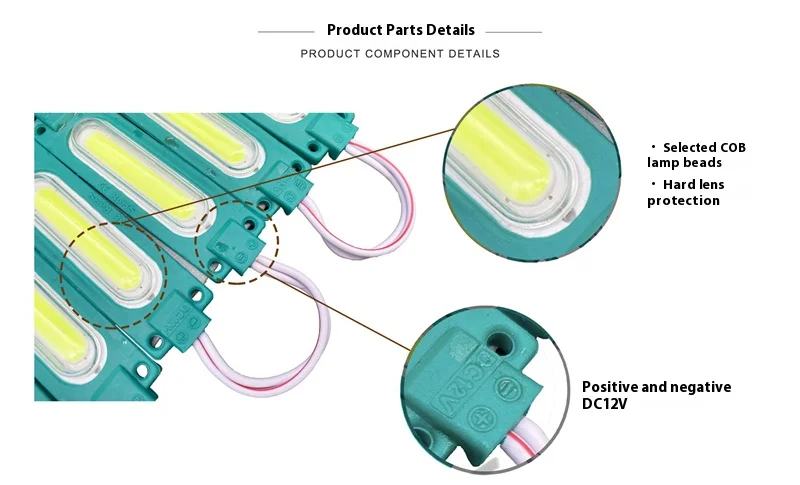 10PCS/lot 12V Multicolour Led Modules COB Light Backlight Shop Banner Waterproof IP65 Christmas Decorations Warm White