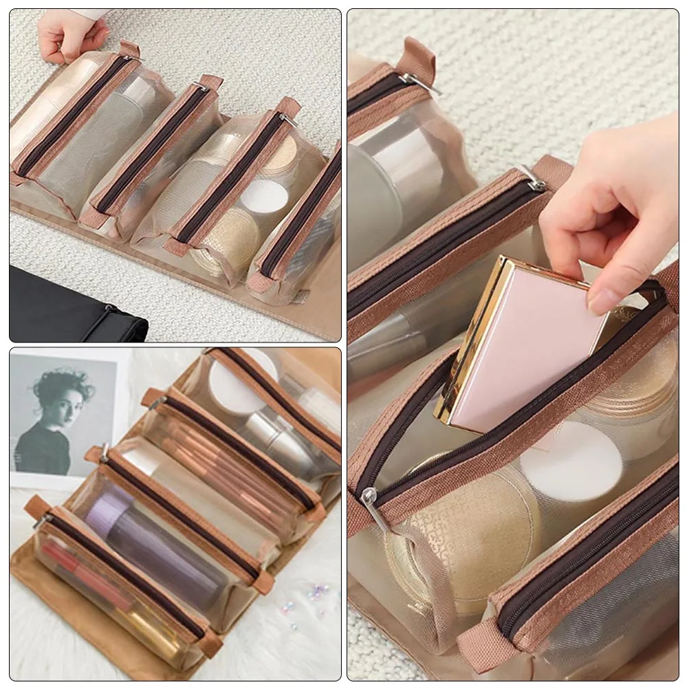 

Portable Travel Toiletry Bag High Capacity Makeup ganizer Yellow Large Size Lightweight Durable Zipper Storage