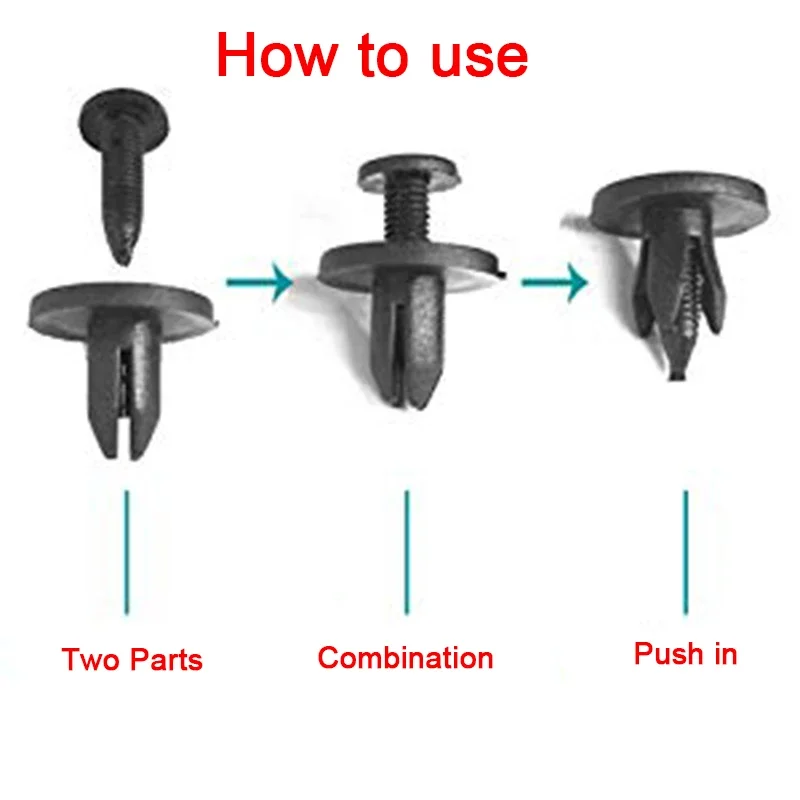 10pcs 6mm Fastener Rivet Bumper Clip Door Panel Clip Retainer Car Interior Retaining Accessories Car Fastener Clip Mixed