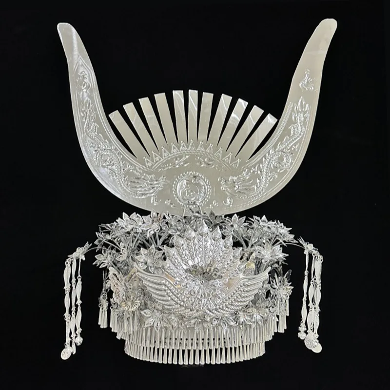 Miao Headdress Crown Silver Hat Female Minority Miao' S Hair Accessories Coronet Ornament