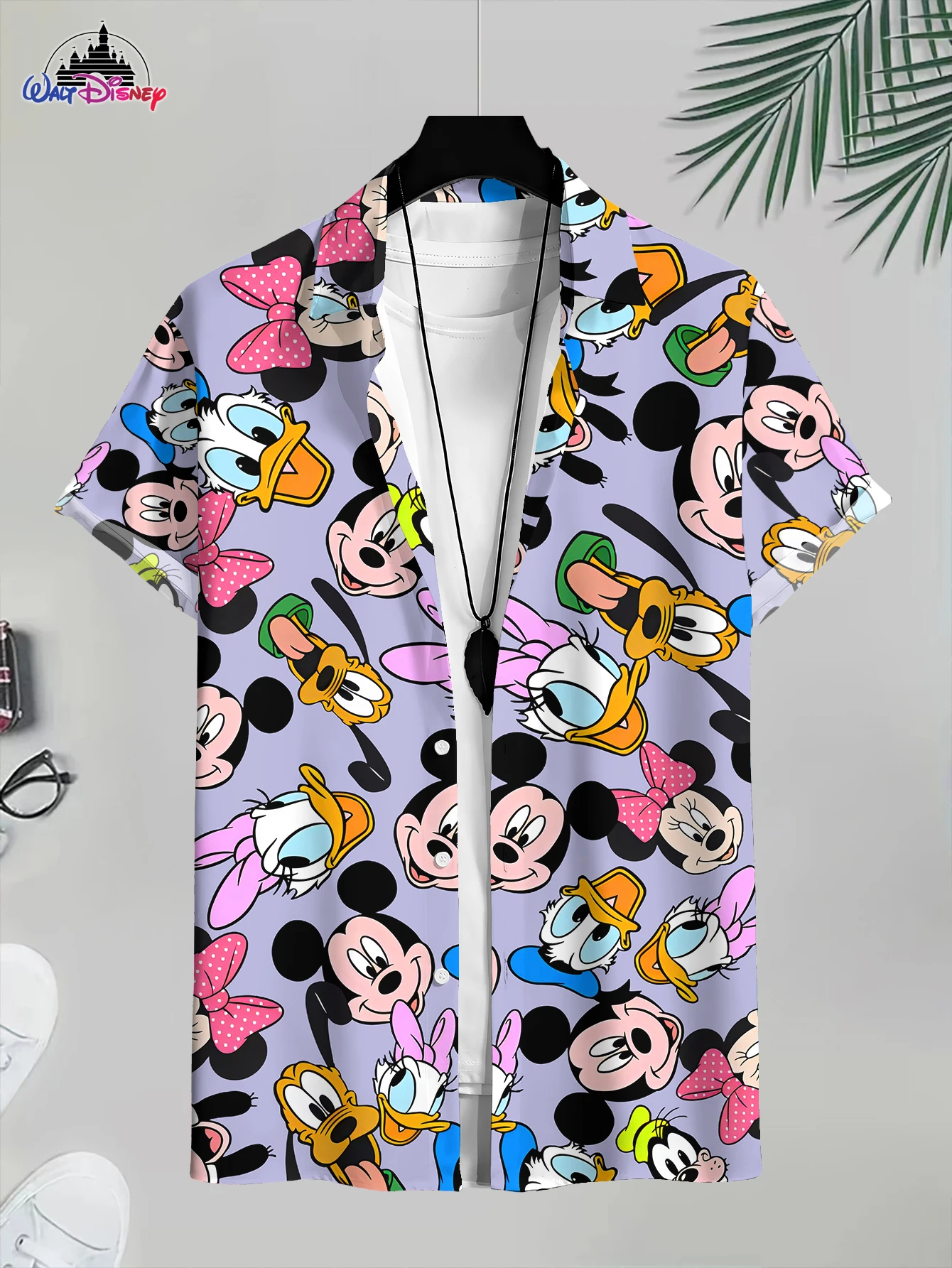 Fashion Casual Men's 3D Print Mickey Mouse Shirt: Summer Surf Graphic Hawaiian Button - Down