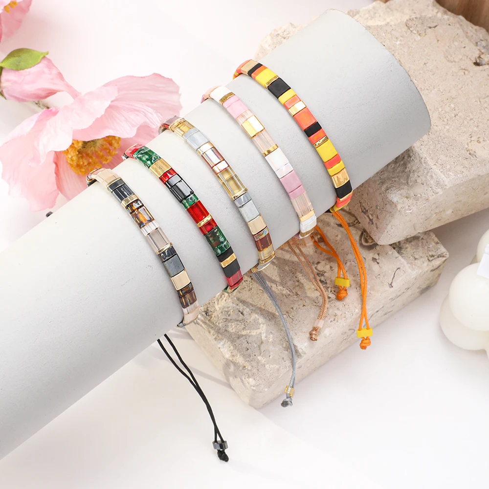 ZMZY Miyuki Tila Beads bracciale per donna Fashion Stacked Colorful Glass Charm Pulseras Femme accessori per gioielli