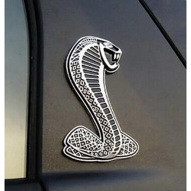 Cool Metal Snake Cobra Car Front Grille Emblem Side Fender Badge Rear Trunk Car Stickers Auto logo Styling Accessories