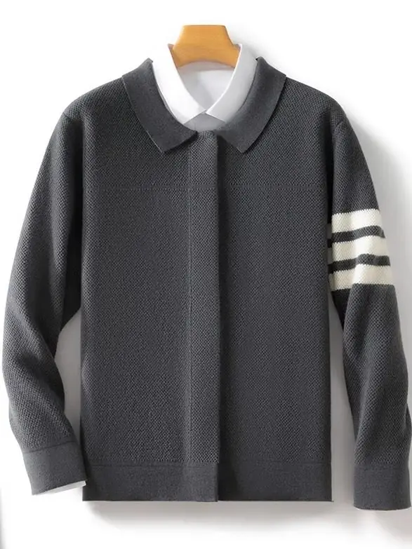 

100% Australian pure wool neck thickened pullover sweater business casual knitted sweater