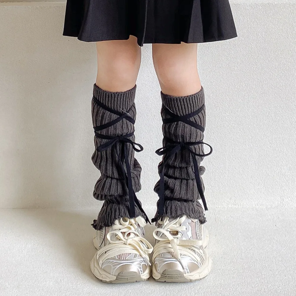 

Cute Korean Style Children's Leg Warmers Balletcore JK Knitted Leg Cover Woolen Harajuku Strap Leg Socks Children's
