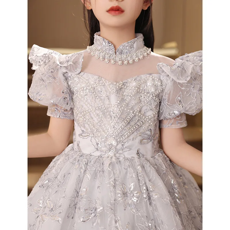 Children's Evening Dress High-end Girls' Princess Dress Birthday Party Little Girl Host Children's Day Piano Performance Costume