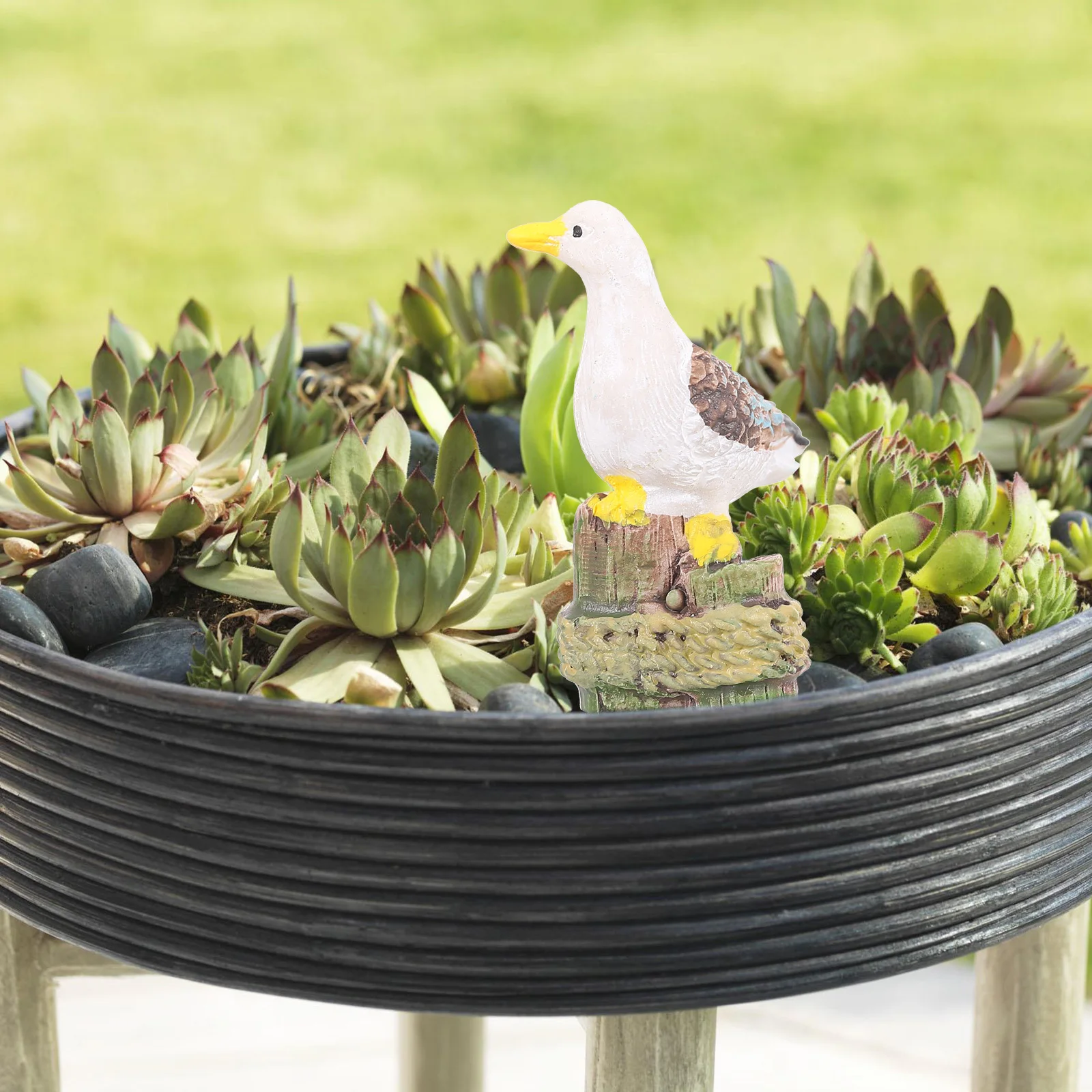 

4pcs Mini Seagull Ornament Resin Animal Figurines Fairy Garden Decor Creative Photo Props Wooden Home Decor Miniature