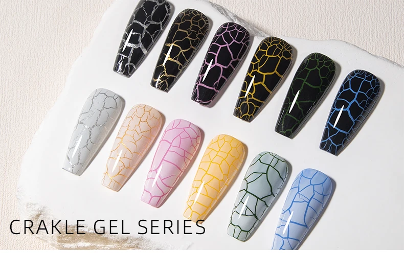 Rs nagel 12ml knistern gel nagellack semi-permanenter nagellack brauchen luft trocknender schwarzer knacken der nagel kleber für maniküre nagel kunst – Detail 1