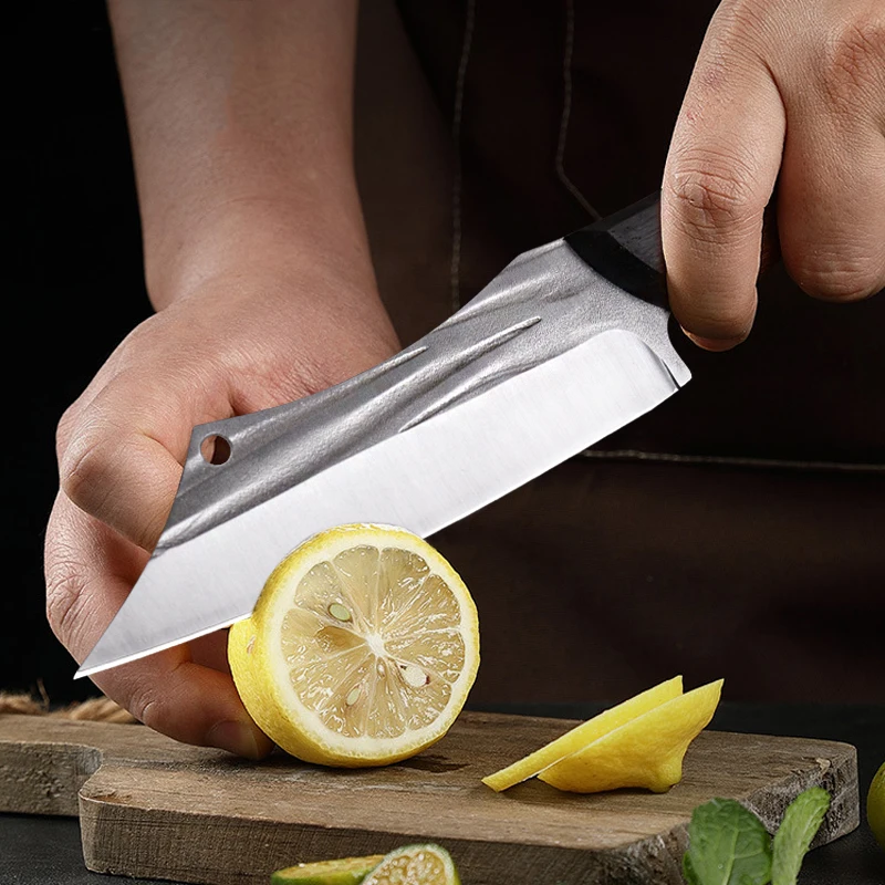 Stainless Steel Kitchen Knives Fruit Slicing Handmade Forged Professional Chef Boning Knifes Butcher Cleaver Knife Wooden Handle