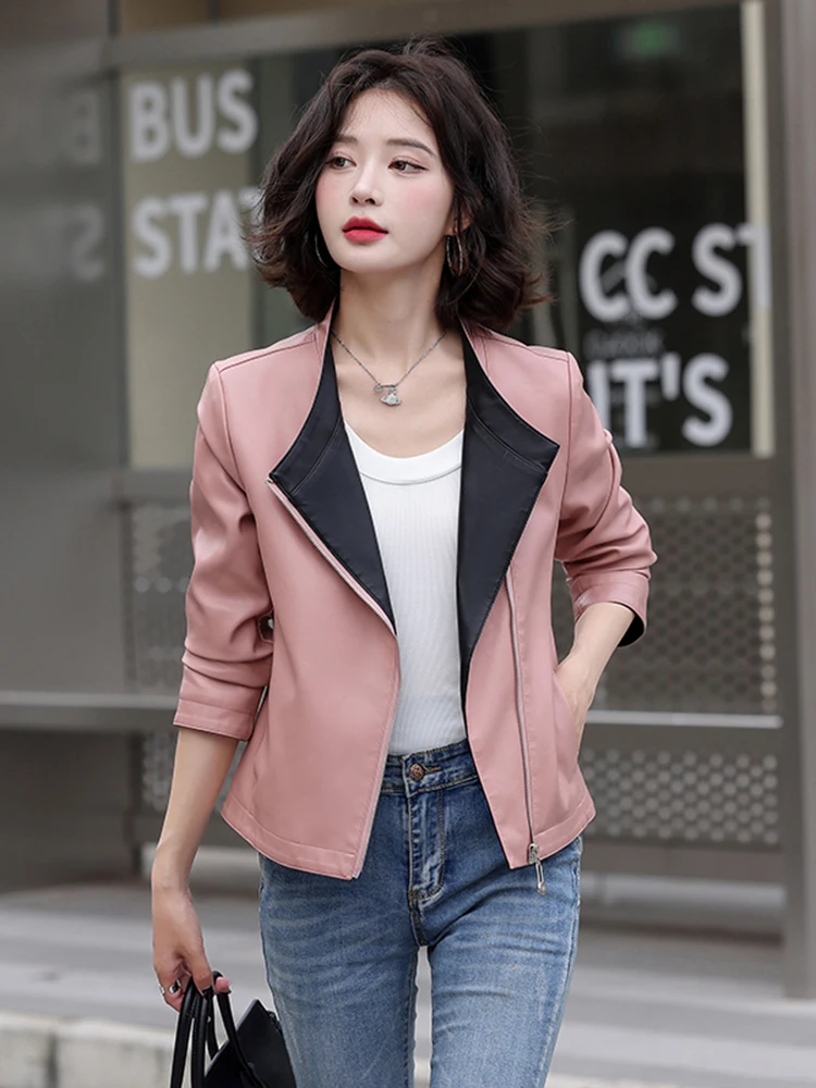   Ning Jaet in vera pelle da donna ort Sle 2025 autunno inverno nuovo casual colletto alla coreana eepskin Biker Coat