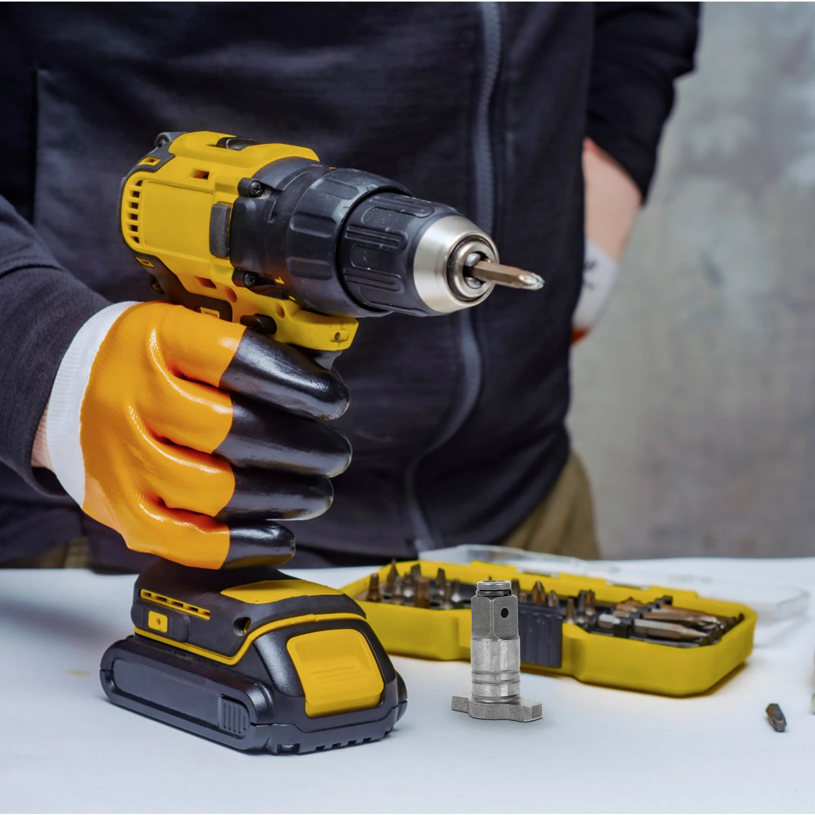 

Electric Wrench Conversion Head Square Shaft Alloy Steel Adapter T-Shaped Socket Wrench Tool Universal Size Compatible with 98