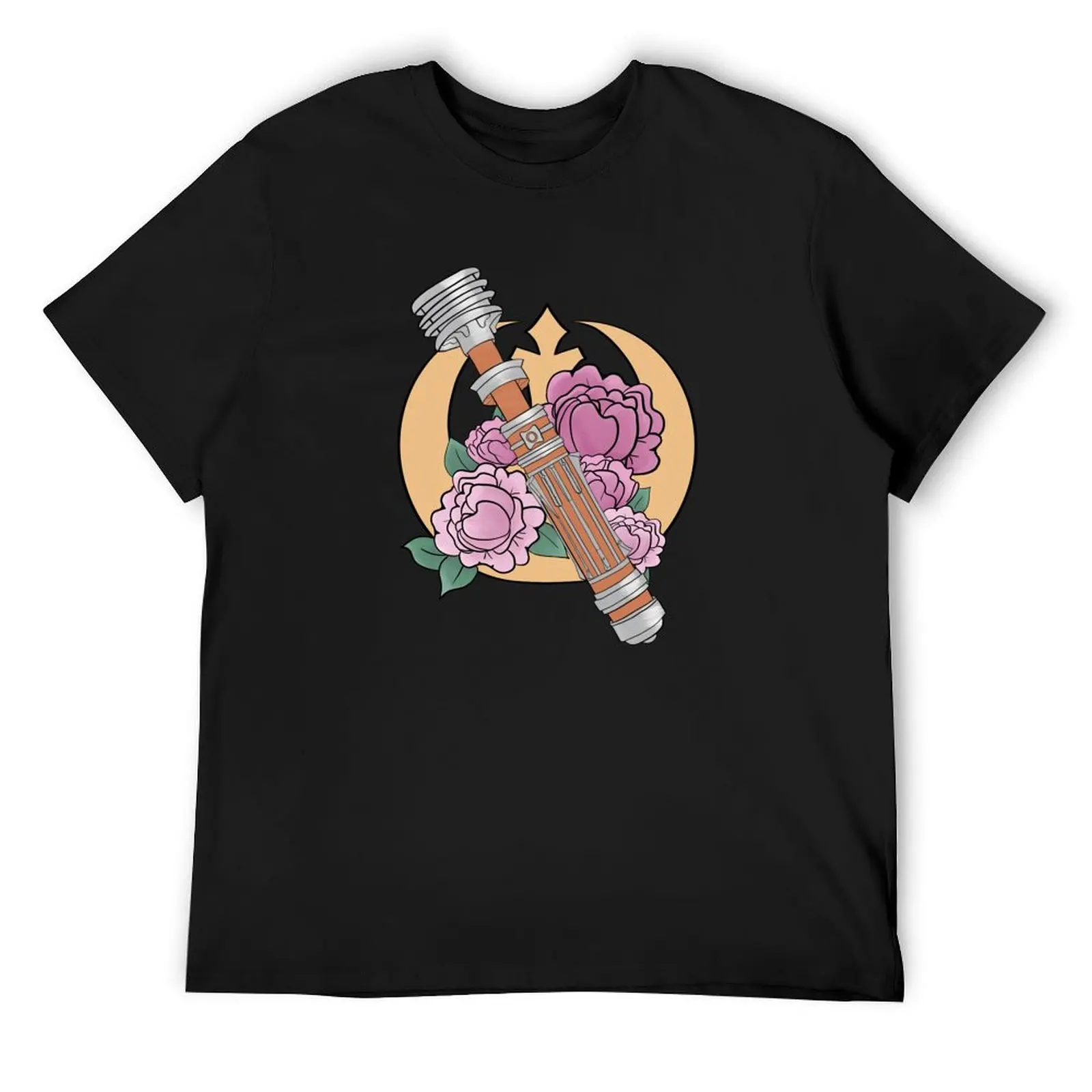 

Space Mom Space Sword on Peonies Leia Organa's Lightsaber Fan Art T-Shirt cheap stuff affliction shirts summer top men clothings