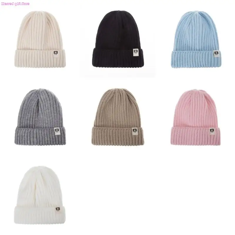D0JC Kids Hat Children Hat Bonnet CapsSkiing Camping Warm Hat Elastic Knitted Winter Hat for Boy Girl Unisex 3-10 Year