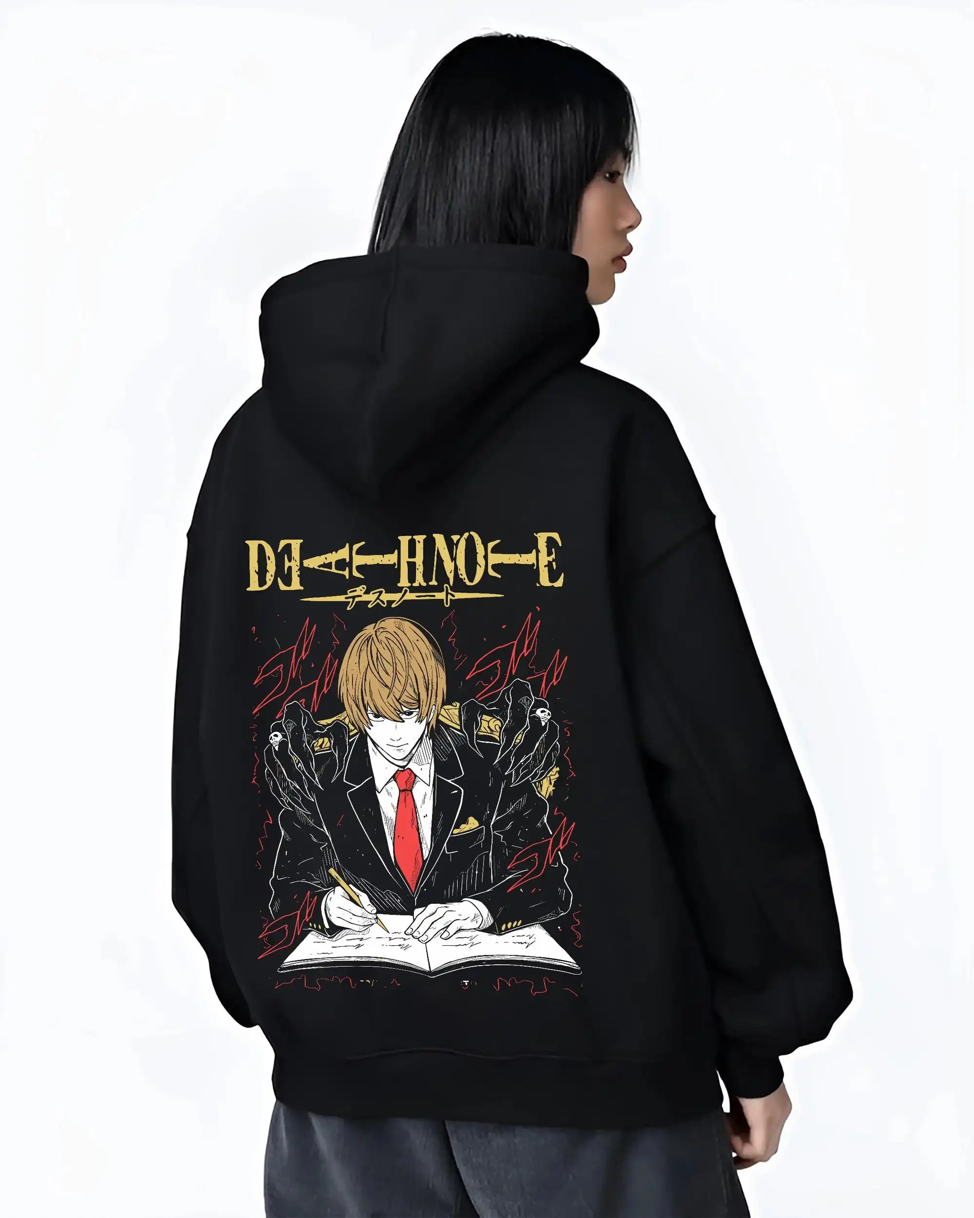 Light Yagami Hoodie Death Note Kira Retro Villain Women Men Oversized Y2k Winter Fleece-lined Streetwear Female Male Sweatshirt