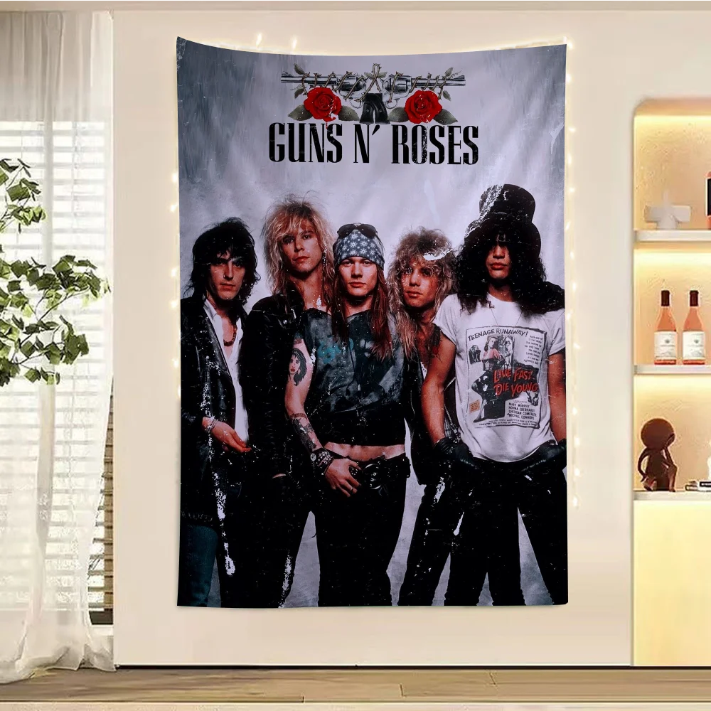 Vintage Rock Music Band G-Guns N Roses Hanging Bohemian Tapestry Home Decoration hippie bohemian decoration divination Art Home