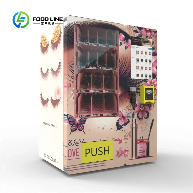 

Customized Mini Touch Screen Vending Machine Professional For Makeup Cosmetic Wigs Eyelashes Hair Eyeline Nails Lipstick