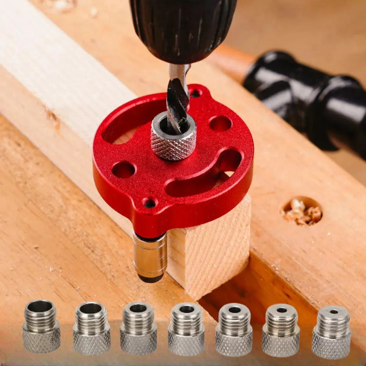 Vertical Doweling Jig Self Centering Drill Guide Woodworking Straight Hole Tool