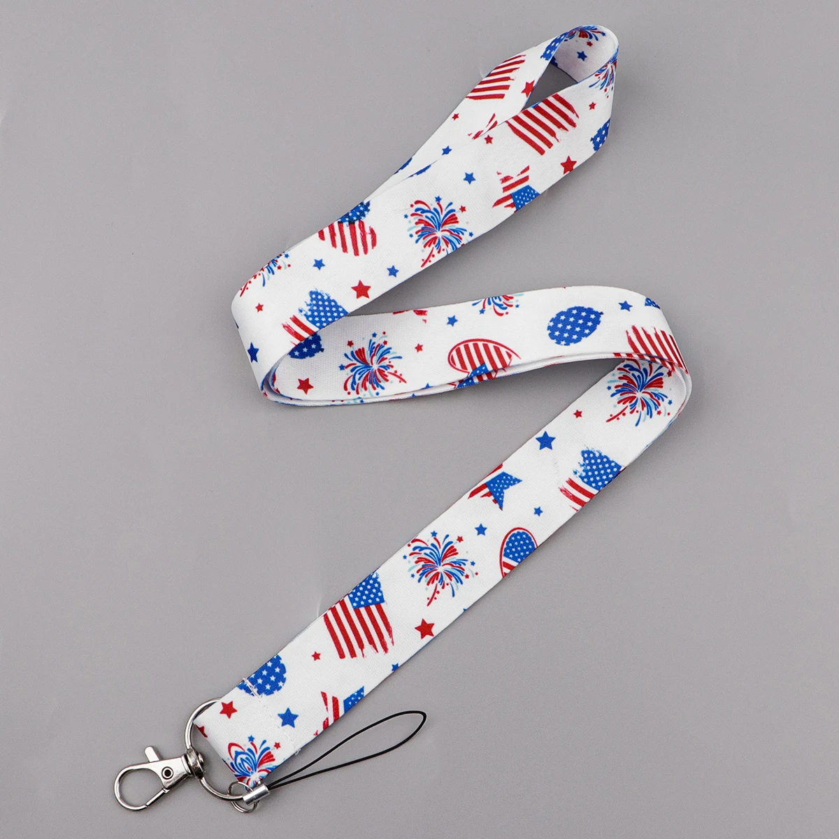 Retro Bow National Flag Lanyard Neck Strap Keychain ID Card Cover Badge Holder Mobile Phone Hang Rope Keyring Accessories Gifts