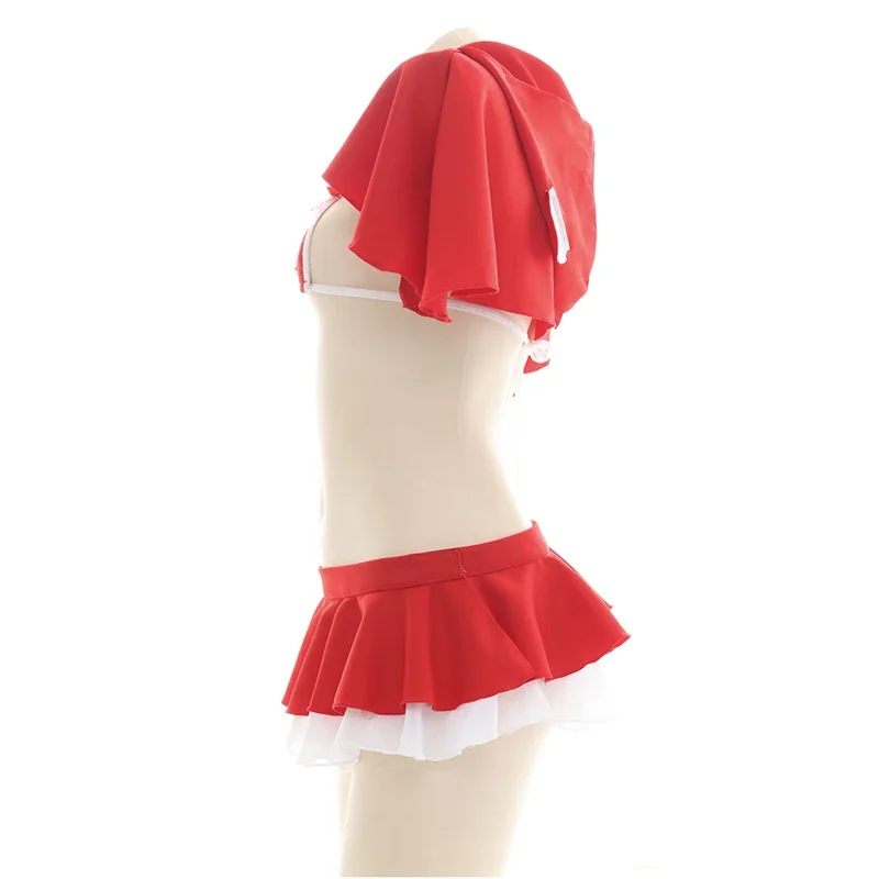 Gioco di ruolo natalizio Cappuccetto Rosso Intimo Costume da bagno Costume da donna Mantello con cappuccio sexy Lingerie Pigiama Cosplay