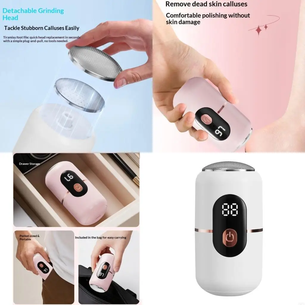 J6PE Electric Callus Remover For Feet With 2 Replaceable Heads And Wireless Charging