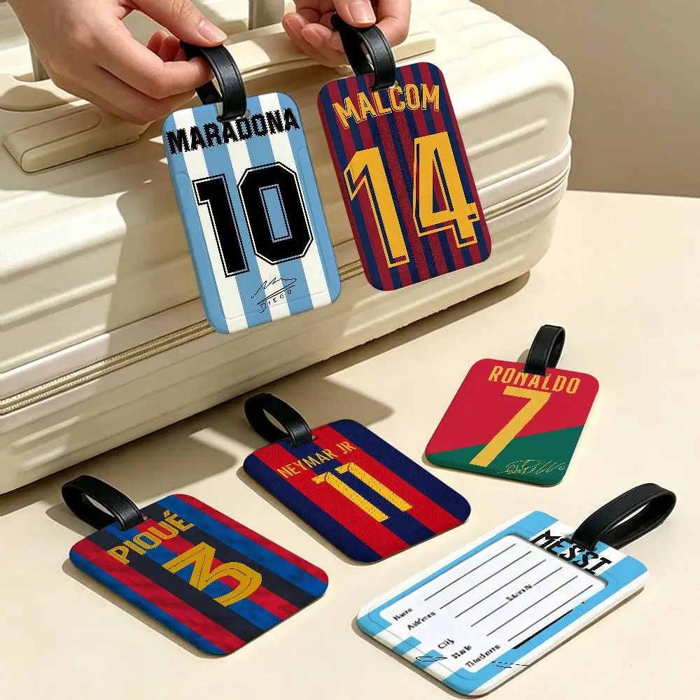Football Jersey Name Durable PVC Anti lost Baggage Tag With Info Card Lightweight Luggage Identification Label