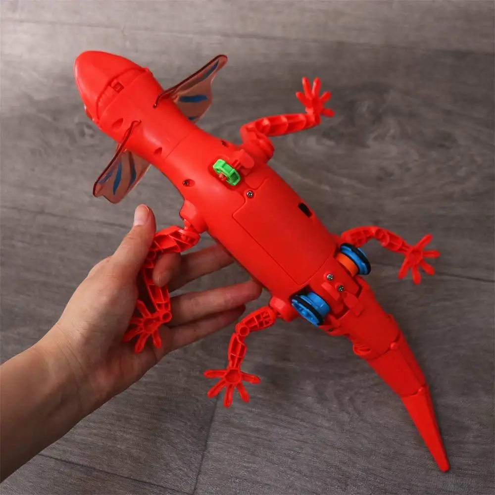 Modelo robótico, mascotas electrónicas, lagarto, lagarto transparente, caminando, luces electrónicas de sonido de Anime