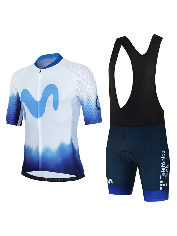 AliExpress MOVISTAR TDF Movistar Team Cycling Jersey 2026 Set Short Sleeve Blue Clothing Road Bike Shirts Suit Bicycle Bib Shorts MTB Maillot Ropa