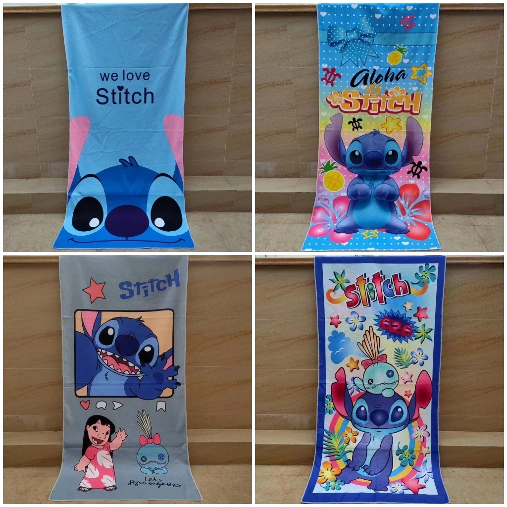  Cute Lilo & Stitch Simba Lion King Baby Bath Towels 75X150cm Love Microfibre Home Wash Kids Adult Beach Swimming Towel