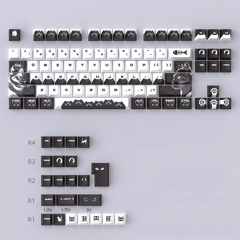 Cat language V2 keycap mechanical keyboard sublimation 109 keys original engraved PBT