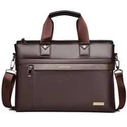 2026 New Men Briefcase High Quality Business Famous Brand PU Leather Shoulder Messenger Bag Office Handbag A4Document Laptop Bag