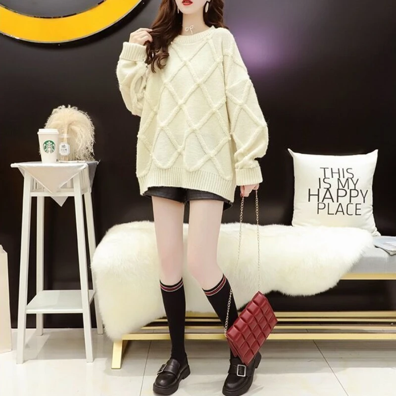 

Свободный женский вязаный свитер с бусинами, молодежная мода, предложение 2025 года, привлекательный новый трикотаж, горячая распродажа, зимние теплые осенние женские пуловеры