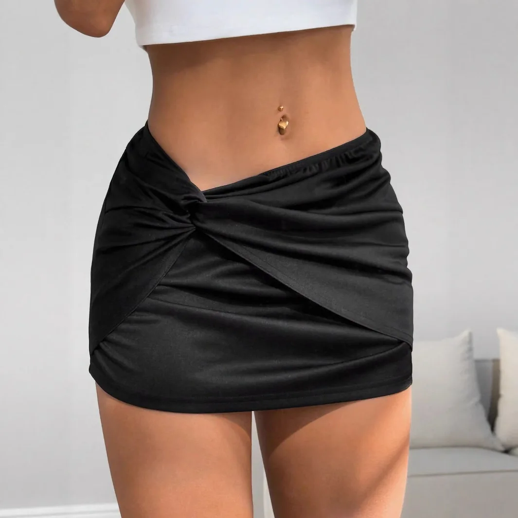 

Women's Fashion A Word Ultra-short Mini Skirt Black