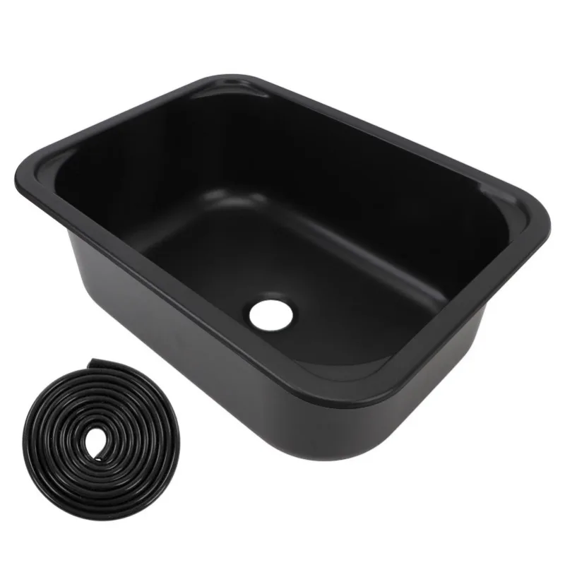 RV Sink 12L 15 X 11 X 5.7in Single Bowl Stainless Steel Sink with 40mm Drain Hole for Boat Caravan RV Camper Wash Basin Sink