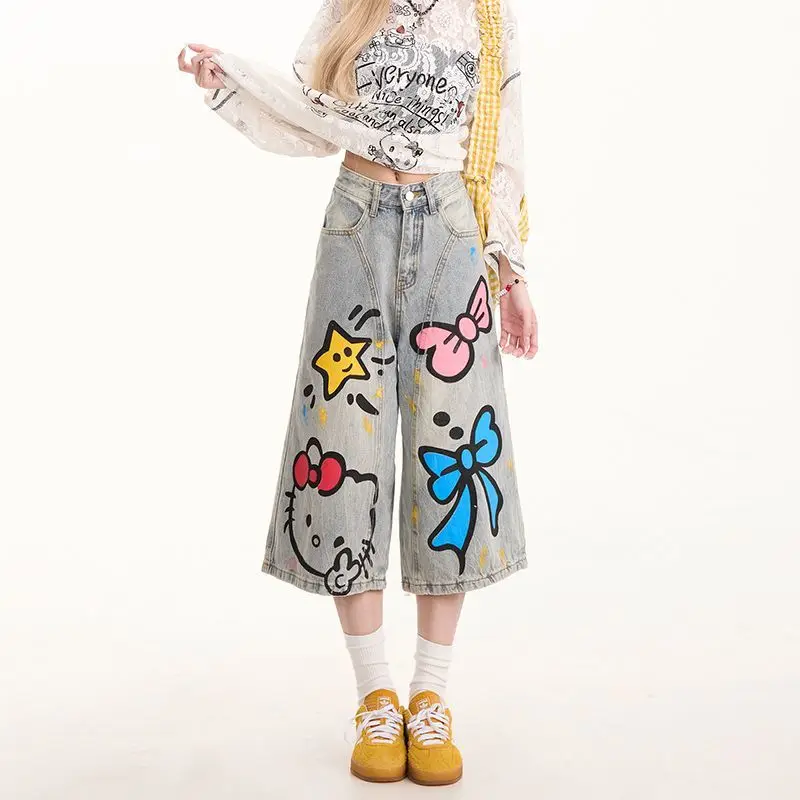 

Sanrio Cotton Linen Slippers Hello Kitty Home Slippers Girl Student Summer Thick Sole Soft Sole Wear-Resistant Outside Wear