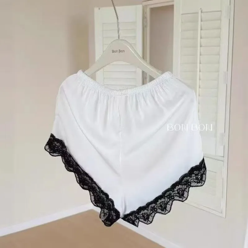 Women's Summer High-end Loungewear Pure Desire Temperament Long-sleeved Shorts Two-piece Set Satin Ice and Snow Silk Pajamas 6