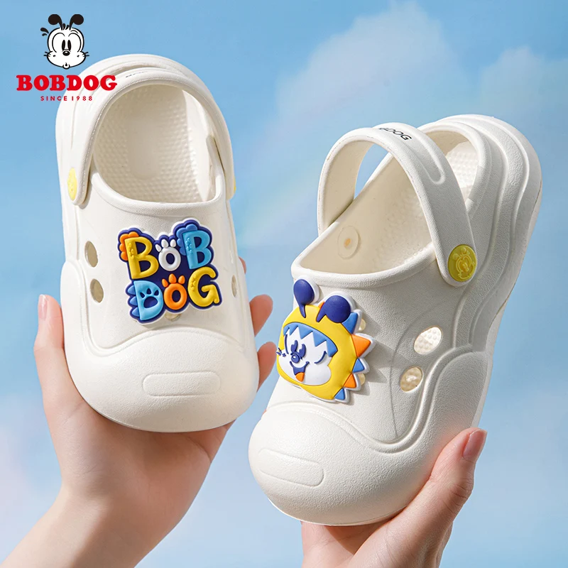 

New Children Shoes Closed Toe Cartoon Printing Clogs Mesh Beach Breathable Outdoor Boys Girls Casual Shoes 4 To 10 Years