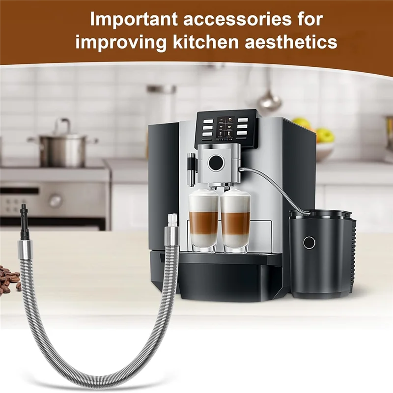 غلاف أنابيب الحليب من الفولاذ المقاوم للصدأ M04K مع محول HP1 لموديلات ماكينة القهوة Jura: WE8، ENA 8، Micro 90، E6، D6