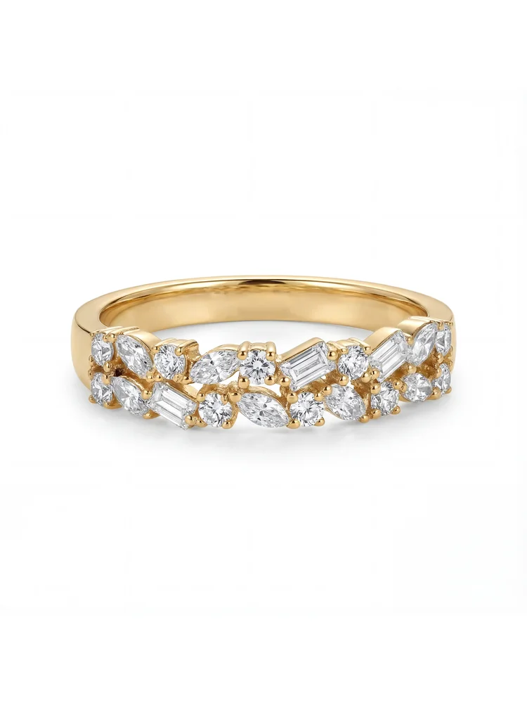 Wunderschöner Rechteckiger Marquise-Rund-Zirkon-Doppelring für Damen aus 925 Sterling Silber, Verlobungs- und Hochzeitsschmuck von hoher Qualität. – Detail 5