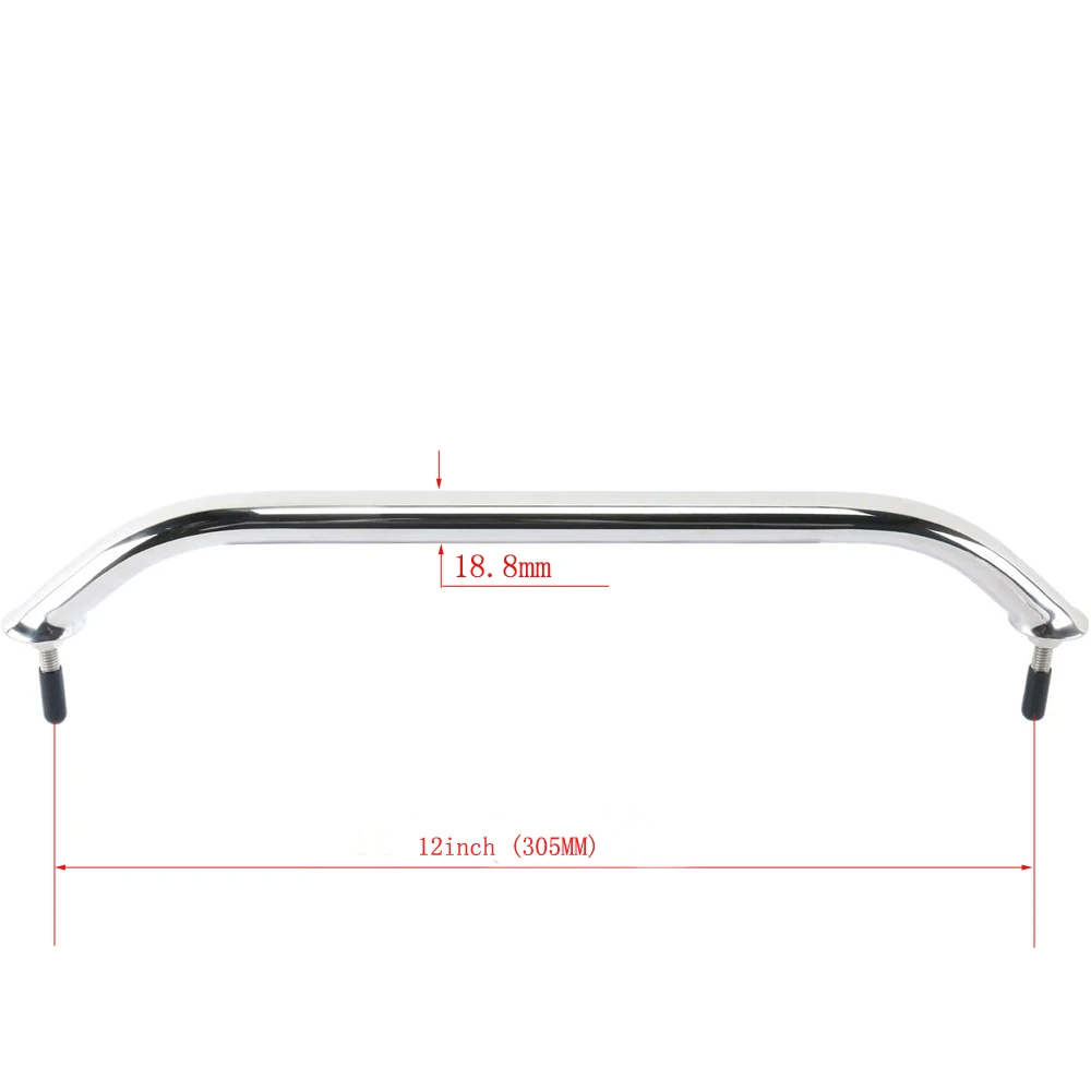 

Boat Handrail Grab Handle Polished Stainless Steel Round Tube - 12" Long Marine Grab Handle