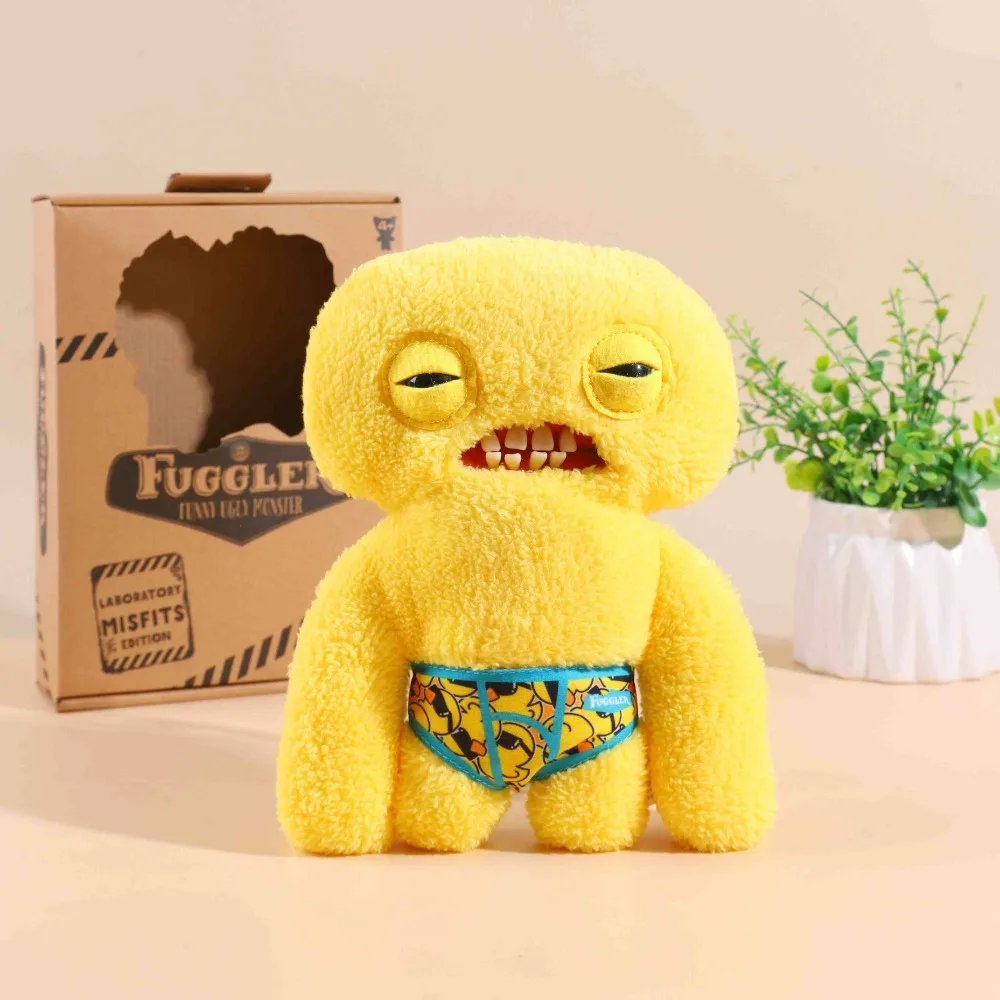 Original Fuggler Kawaii Plush Toy Fuggler Plush Ugly Monster FuggGlow Edition Stuffed Toy Glow in The Dark Plushie Doll Kid Gift