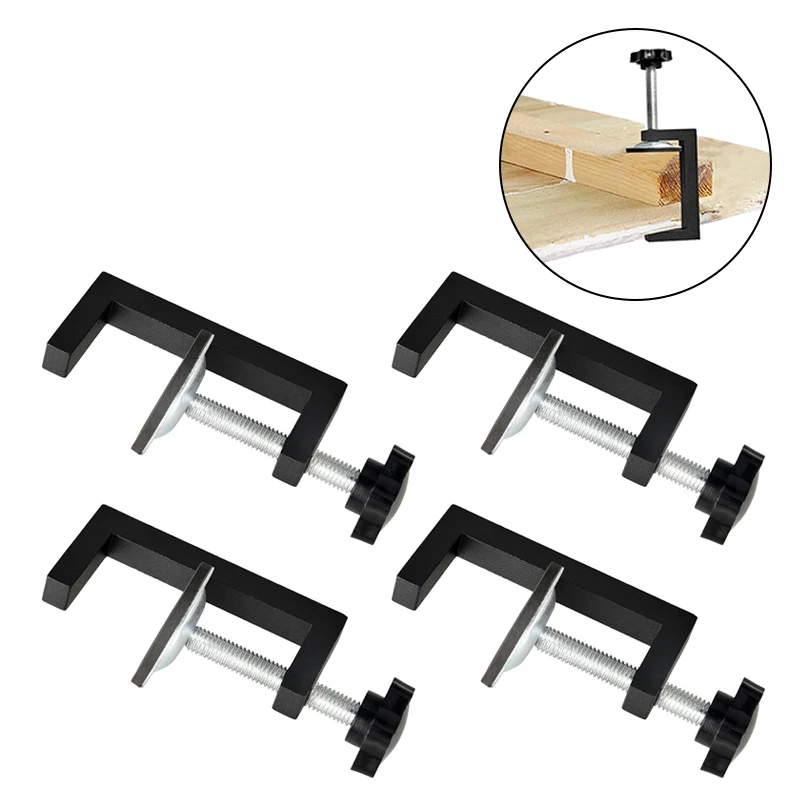 Morsetto per installazione armadio da 10-57 mm Clip di fissaggio per cassetto Hardware per armadio portatile Jig Morsetto per la lavorazione del legno del cassetto anteriore regolabile
