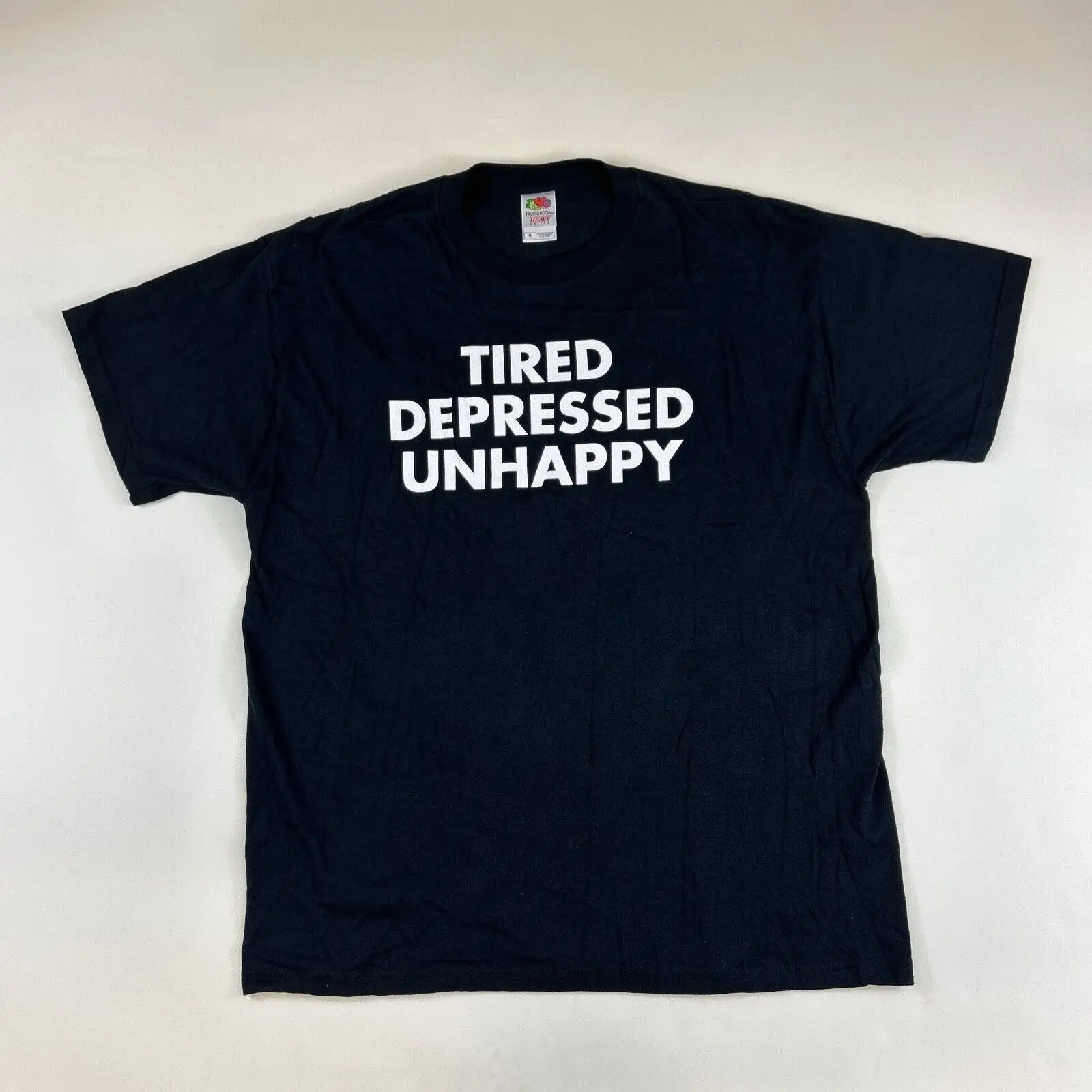 Vintage Tired Depressed Unhappy T Shirt Size Xl Fiddler X