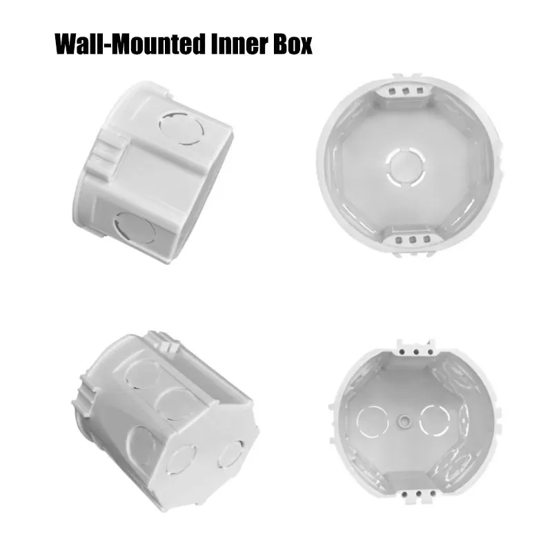 Plastic 80 Type Socket Panel Cassette Junction Box European Standard Concealed With Round Base Cable Box EU Standard Switch