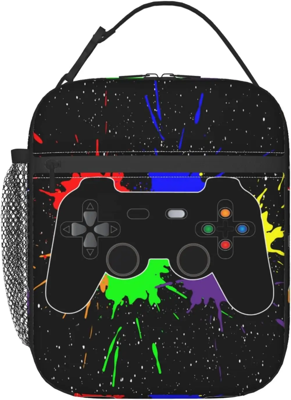 Game Gamer Lunch Bag For Boys Girls Kids Cool Reusable Lunch Box Joystick Splash Insulated Meal Bags Portable Lunch Tote For