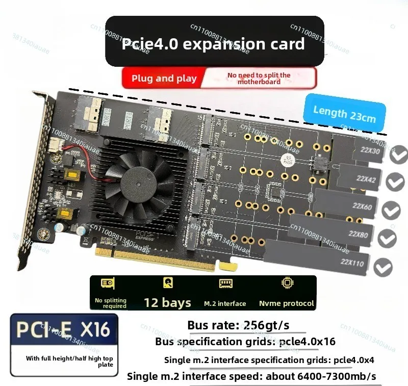 

Main Board Free Split Pex Chip PCIe4.0 Expansion Card M.2 Nvme SSD U.2