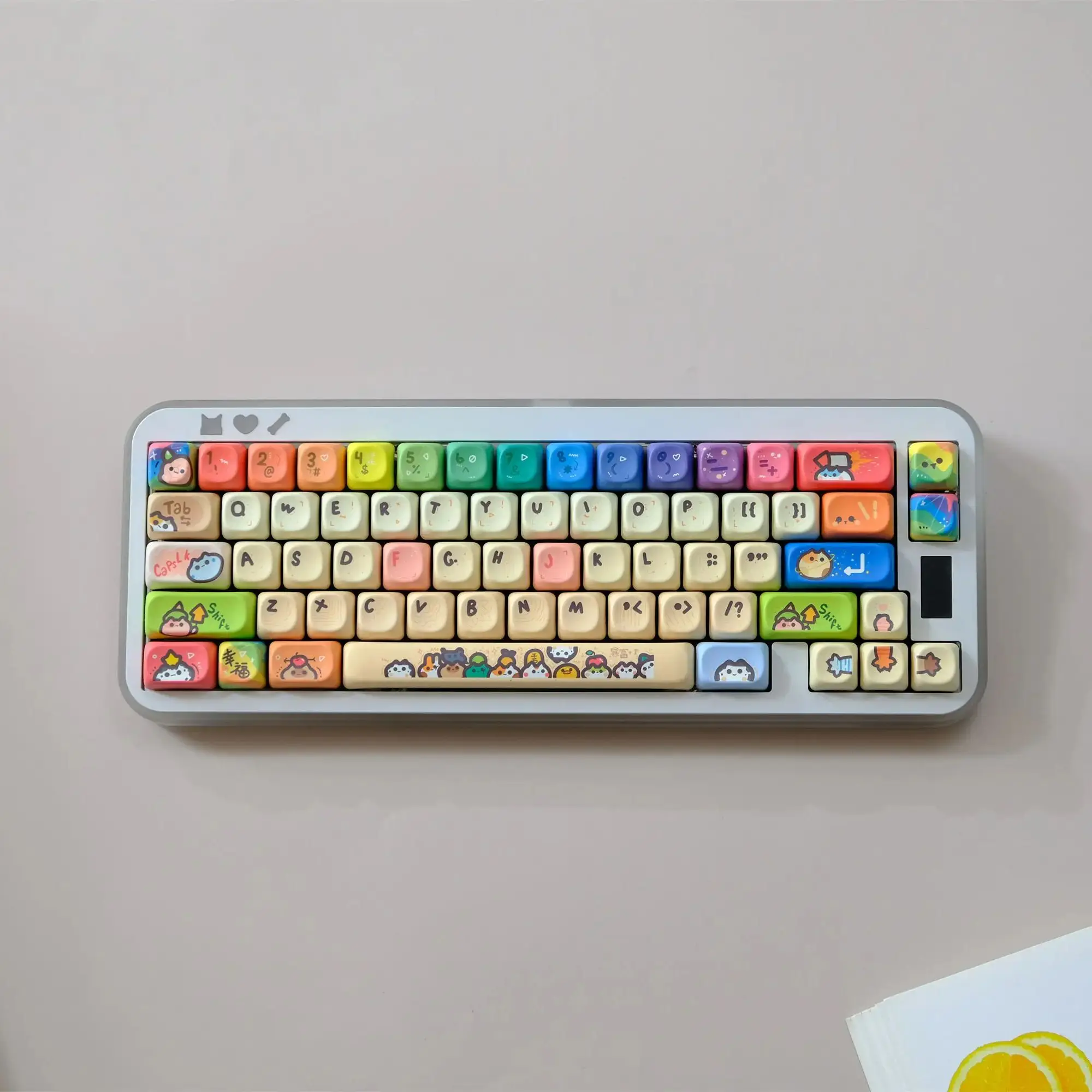 Cat Party Keycaps Set 132 Keys PBT Material Keycaps MOA XOA Profile DYE-SUB For MX Switch Wooting Mechanical Keyboard Keycaps