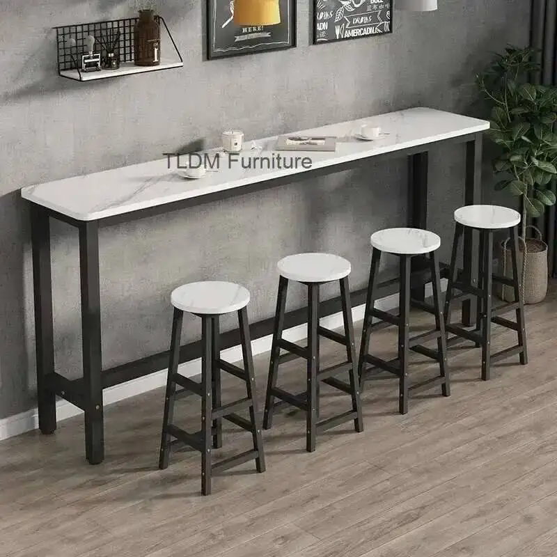 

Luxury Bar Home Modern Light Wall Tables Balcony High Bar Table Restaurant Long Tables Partition Narrow Table for Bar Furniture